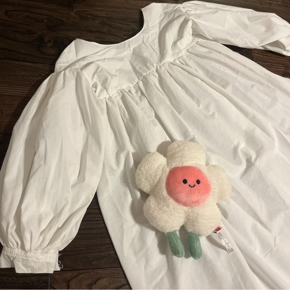 Whimsical White Long Sleeve Dress